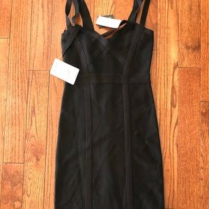 Bebe 3 strap midi bandage dress